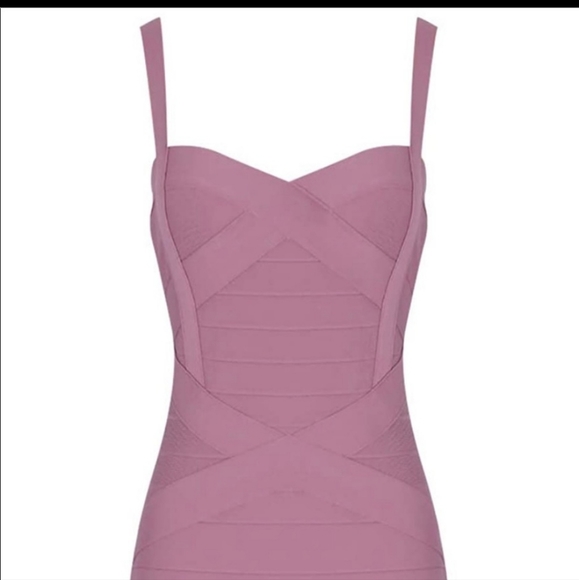 Mauve Bandage Bodycon Dress - Picture 4 of 17